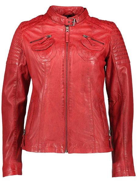 7eleven Skórzana kurtka "Lanova" w kolorze czerwonym rozmiar: 36. Czerwone kurtki 7eleven, bez wzorów, ze skóry, bez kaptura. Za 571,03 zł.