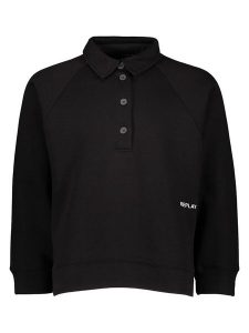 Replay Bluza w kolorze czarnym rozmiar: M. Czarne bluzy Replay, m, bez wzorów, z bawełny, bez kaptura. Za 249,76 zł.