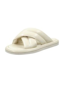 GANT Footwear Skórzane klapki "Clareha" w kolorze kremowym rozmiar: 37. Brązowe klapki GANT Footwear, bez wzorów, ze skóry, z otwartym noskiem, bez obcasa. Za 153,71 zł.