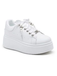 Foreverfolie Sneakersy w kolorze białym rozmiar: 39. Białe trampki Foreverfolie, z aplikacjami, bez zapięcia. Za 153,71 zł.