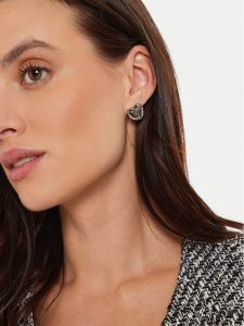 Guess Kolczyki JUBE04 609JW Srebrny. Szare kolczyki Guess, metalowe. Za 139,99 zł.