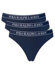 Polo Ralph Lauren Komplet stringów 4P0708 Granatowy. Niebieskie komplety bielizny Polo Ralph Lauren, bez wzorów, z bawełny. Za 353,99 zł.