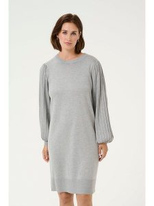Kaffe Sukienka dresowa "Alone" w kolorze szarym rozmiar: M. Szare sukienki Kaffe, m, bez wzorów, z dresówki, bez kołnierzyka, bez ramiączek, mini. Za 136,13 zł.