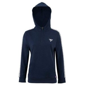 Bluza damska z kapturem Tecnifibre. Niebieskie kurtki TECNIFIBRE, bez wzorów, z kapturem. W wyprzedaży za 230,00 zł.