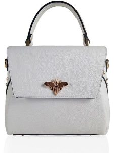 ORE10 Skórzana torebka "Liman" w kolorze białym - 22 x 22 x 12 cm rozmiar: onesize. Białe torebki klasyczne ORE10, z aplikacjami, z materiału, przez ramię, bez dodatków. Za 260,99 zł.