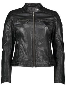 Buffalo Skórzana kurtka w kolorze czarnym rozmiar: 36. Czarne kurtki Buffalo, bez wzorów, z materiału, bez kaptura. Za 330,67 zł.