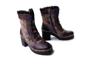 LAURA VITA 0006287 Monao 14 violet, botki/trzewiki damskie. Botki LAURA VITA, na zimę, w ażurowe wzory, z polaru, bez obcasa, na obcasie, bez zapięcia. Za 524,90 zł.
