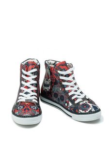 Goby Sneakersy w kolorze czarnym ze wzorem rozmiar: 38. Czarne trampki Goby, bez wzorów, z materiału, za kostkę, bez zapięcia. Za 217,99 zł.