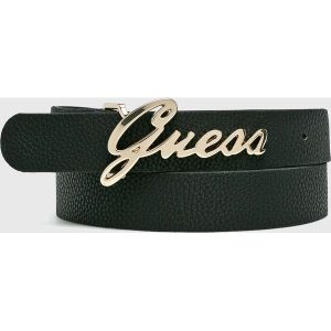 Guess Jeans - Pasek. Czarne paski marki Guess Jeans, z aplikacjami, z jeansu. Za 189,90 zł.