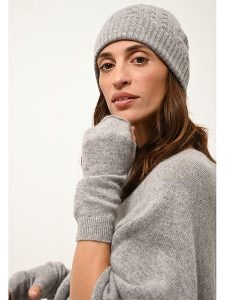 Just Cashmere Kaszmirowa czapka "Cleo" w kolorze szarym rozmiar: onesize. Szare czapki Just Cashmere, bez wzorów, z kaszmiru. Za 143,99 zł.