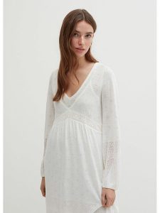 STEFANEL Sukienka w kolorze białym rozmiar: M. Białe sukienki Stefanel, m, bez wzorów, bez kołnierzyka, bez ramiączek, midi. Za 201,08 zł.