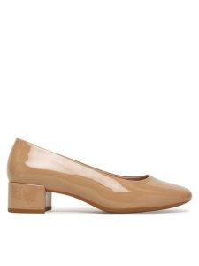 ECCO Czółenka Liva 25060301084 Beżowy. Brązowe czółenka ecco, bez wzorów, ze skóry, bez obcasa, bez zapięcia. Za 599,99 zł.