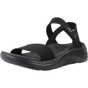 Sandały SKECHERS GO WALK ARCH FIT 2.0 Czarny. Czarne buty trekkingowe Skechers, z tkaniny, bez zapięcia. Za 281,99 zł.