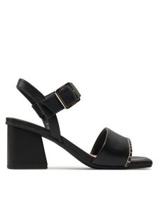 Clarks Sandały Siara65 Buckle 26176341 Czarny. Czarne sandały Clarks, bez wzorów, ze skóry, bez obcasa, na słupku, bez zapięcia. Za 289,99 zł.
