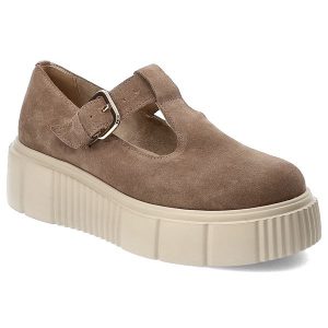 Brązowe Półbuty Armodo Zamszowe Buty Damskie Na Platformie. Brązowe półbuty Armodo, bez wzorów, z materiału, bez obcasa, na platformie, bez zapięcia. Za 319,00 zł.