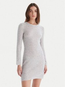 Marella Sukienka dzianinowa Arles 2523326042 Écru Slim Fit. Sukienki Marella, m, bez wzorów, z dzianiny, bez kołnierzyka, bez ramiączek. Za 669,99 zł.