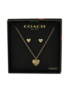 Coach Zestaw naszyjnik i kolczyki 37541359 Złoty. Żółte naszyjniki Coach, metalowe. Za 599,99 zł.