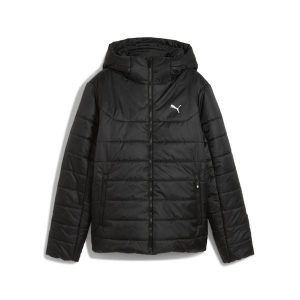 Damska kurtka wyścielana Essentials z kapturem PUMA. Czarne kurtki Puma, bez wzorów, z kapturem. Za 399,00 zł.