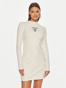 Guess Sukienka codzienna Colette Jersey V4BK04 KCDH1 Biały Regular Fit. Białe kombinezony Guess, m, z aplikacjami, z bawełny, bez kołnierzyka, bez ramiączek. Za 99,99 zł.