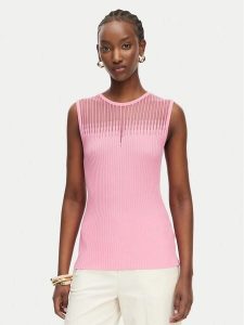 Rinascimento Top CFM0012239003 Różowy jasny Slim Fit. Czerwone topy Rinascimento, l, bez wzorów, z syntetyku, bez kołnierzyka, bez ramiączek. Za 196,99 zł.