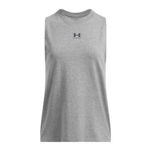 Tank top treningowy damski Under Armour Rival Muscle Tank. Szare topy Under Armour, m, bez wzorów, bez kołnierzyka, bez ramiączek. Za 129,99 zł.