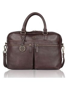 Bellicci Skórzana torebka "Chase" w kolorze ciemnobrązowym - 39 x 27 x 10 cm rozmiar: onesize. Brązowe torebki klasyczne Bellicci, bez wzorów, z materiału, przez ramię, bez dodatków. Za 347,99 zł.