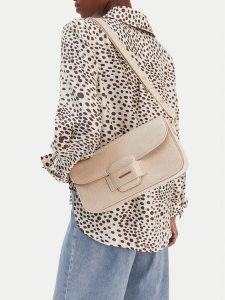 GINO ROSSI Torebka EO-LDA8554A Beżowy. Brązowe listonoszki Gino Rossi, bez wzorów, z materiału, bez dodatków. Za 279,99 zł.