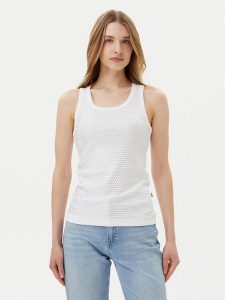 JOOP! Jeans Top Tunka 30046107 Biały Slim Fit. Białe topy Joop! Jeans, xs, bez wzorów, z bawełny, bez kołnierzyka, bez ramiączek. Za 159,99 zł.