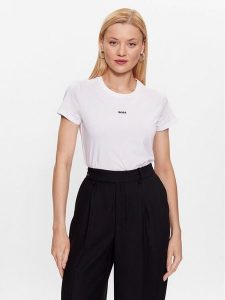 Boss T-Shirt 50490018 Biały Slim Fit. Białe t-shirty Boss, xs, bez wzorów, z bawełny, bez kołnierzyka, bez ramiączek. Za 169,99 zł.