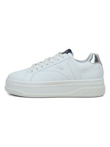 GAP Sneakersy "Paradise II" w kolorze srebrno-białym rozmiar: 36. Białe trampki GAP, bez wzorów, bez zapięcia. Za 153,71 zł.