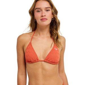 Trójkątny stanik bikini dla Kobiety CURRENT COOLNESS TIKI TRI Pomarańczowy. Brązowe bikini Roxy, bez wzorów, z elastanu. Za 129,99 zł.