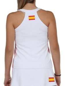 Damski tank top Bullpadel Exima. Białe topy BULLPADEL, xl, bez wzorów, bez kołnierzyka, bez ramiączek. Za 135,55 zł.