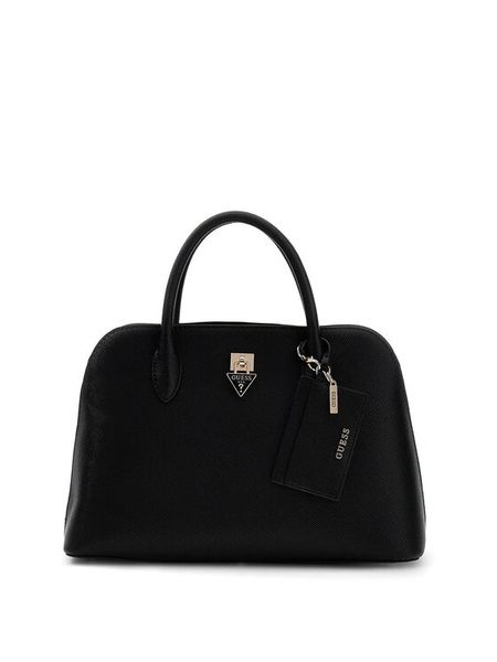 Guess Torebka Patsie HWZG99 19060 Czarny. Czarne kuferki Guess, z aplikacjami, ze skóry, bez dodatków. Za 349,99 zł.