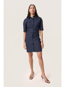 Soaked in Luxury Sukienka w kolorze granatowym rozmiar: XL. Niebieskie sukienki Soaked in Luxury, xl, bez wzorów, z bawełny, bez kołnierzyka, bez ramiączek, mini. Za 130,99 zł.