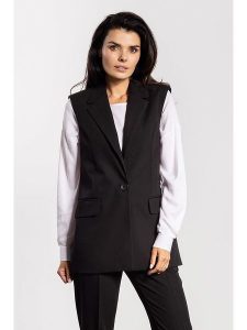 Awama Kamizelka w kolorze czarnym rozmiar: L. Czarne kamizelki Awama, l, bez wzorów, bez kołnierzyka, bez ramiączek, bez kaptura. Za 174,99 zł.