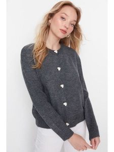 Trendyol Kardigan w kolorze antracytowym rozmiar: S. Czarne kardigany Trendyol. Za 82,83 zł.