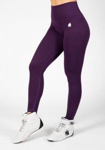 Legginsy sportowe damskie Neiro Bezszwowe. Fioletowe legginsy GORILLA WEAR, bez wzorów, z nylonu. Za 229,00 zł.