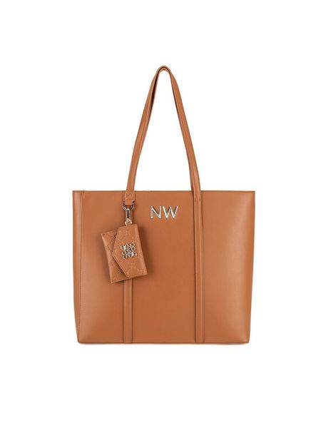 Nine West Torebka LX10047 Brązowy. Brązowe shopper bag Nine West, bez wzorów, z tworzywa sztucznego, bez dodatków. Za 299,99 zł.