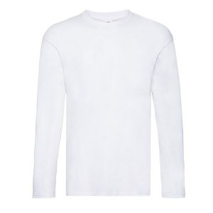 Oryginalna Koszulka Z Długim Rękawem Dla Dorosłych Unisex. Białe bluzki FRUIT OF THE LOOM, xl, bez wzorów, sportowe, bez kołnierzyka, bez ramiączek. Za 43,99 zł.