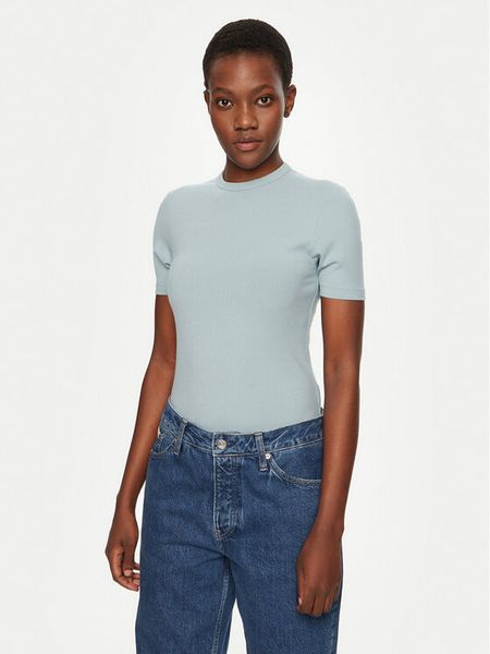 Calvin Klein T-Shirt K20K208052 Błękitny Slim Fit. Niebieskie t-shirty Calvin Klein, s, bez wzorów, bez kołnierzyka, bez ramiączek. Za 159,99 zł.