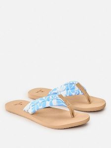 Rip Curl Japonki "Freedom Plush Bloom" w kolorze beżowo-błękitno-białym rozmiar: 36. Białe klapki Rip Curl, bez wzorów, z otwartym noskiem, bez obcasa. Za 65,85 zł.