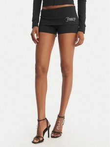 Juicy Couture Szorty sportowe Roll Down JCWHS126307 Czarny Slim Fit. Czarne spodenki sportowe Juicy Couture, xs, bez wzorów, z bawełny. Za 239,99 zł.