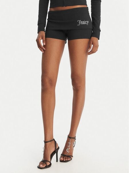 Juicy Couture Szorty sportowe Roll Down JCWHS126307 Czarny Slim Fit. Czarne spodenki sportowe Juicy Couture, xs, bez wzorów, z bawełny. Za 239,99 zł.