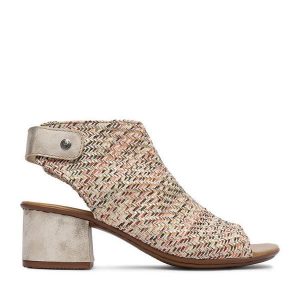 Sandały Rieker. Brązowe sandały Rieker, bez wzorów, bez obcasa, na słupku, bez zapięcia. Za 319,99 zł.