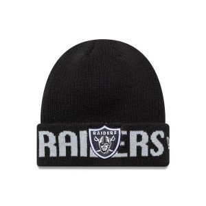Czapka zimowa New Era NFL Las Vegas Raiders Wordmark Black Beanie 60691248. Czarne czapki New Era, bez wzorów, sportowe. Za 136,85 zł.