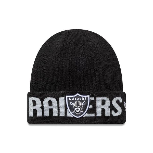 Czapka zimowa New Era NFL Las Vegas Raiders Wordmark Black Beanie 60691248. Czarne czapki New Era, bez wzorów, sportowe. Za 148,01 zł.
