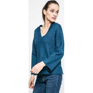 Jacqueline de Yong - Sweter Duo. Szare swetry klasyczne marki Jacqueline de Yong, z dzianiny, z krótkim rękawem. W wyprzedaży za 49,90 zł.