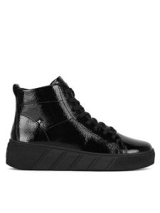 Rieker Revolution Lifestyle Trzewiki W0561-01 Czarny. Czarne botki Rieker Revolution Lifestyle, bez wzorów, z lakierowanej skóry, bez obcasa, na płaskiej podeszwie, bez zapięcia. Za 375,00 zł.