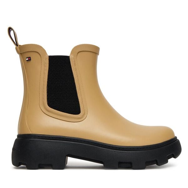 Kalosze Tommy Hilfiger. Brązowe kalosze TOMMY HILFIGER, bez wzorów. Za 249,99 zł.