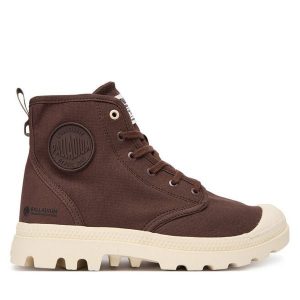 Trapery Palladium. Brązowe buty zimowe Palladium, bez obcasa, bez zapięcia. Za 339,99 zł.
